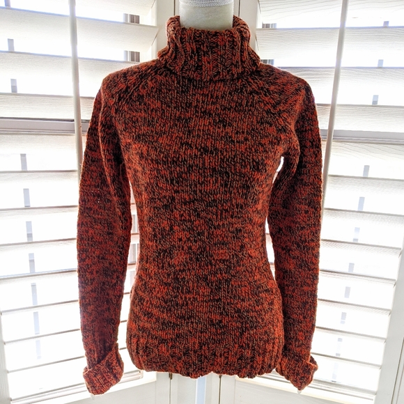 Zara Sweaters - Zara Orange Marled Turtleneck Knit Sweater M